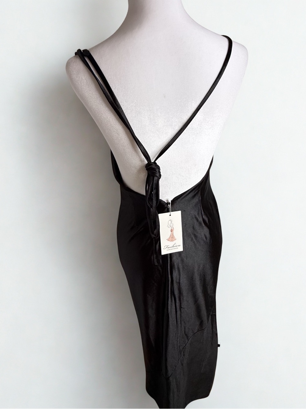 Amazon Black Backless Slip Dress - Picture 2 of 3